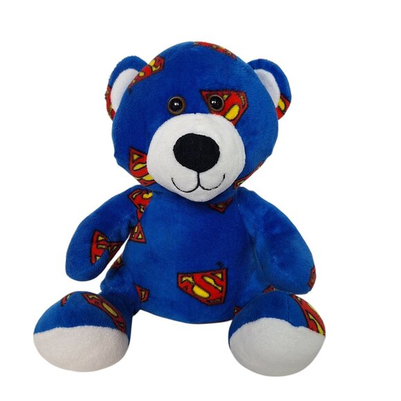 Six Flags Superman Plush Bear Blue DC Comics Stuffed Hero Collectible Toy 10.5" - Picture 1 of 7